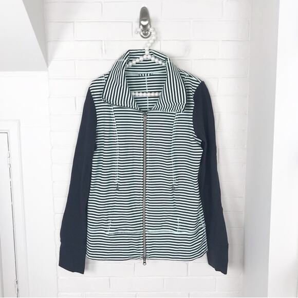 Lululemon Daily Yoga Jacket in Classic Stripe Mint Movement - Picture 1 of 12